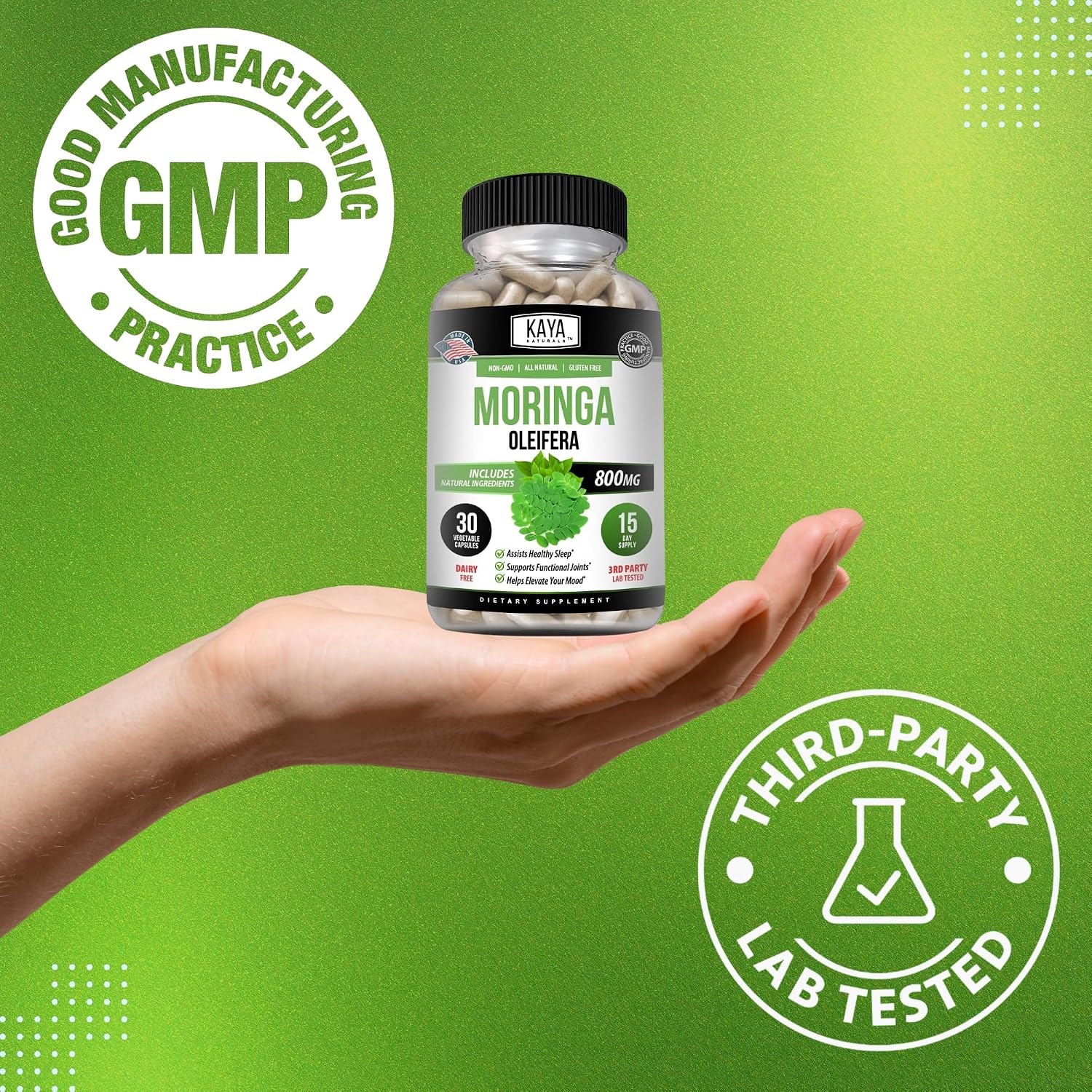 Extracto de Hoja de Moringa Kaya Naturals - 30 Cápsulas
