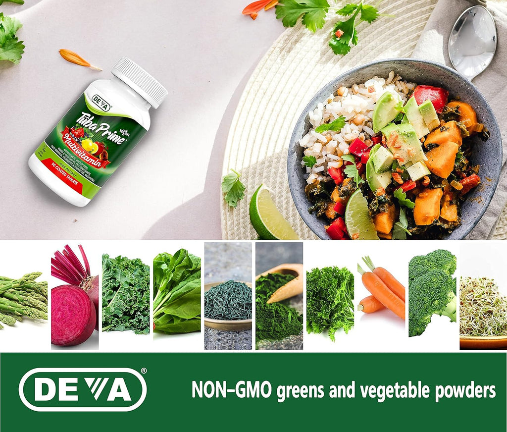 DEVA Tuba Prime Multivitamínico Vegano de Alta Potencia - 90 Comprimidos