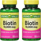 Spring Valley Biotina 10.000 mcg, 240 Cápsulas Blandas (2 Envases de 120)