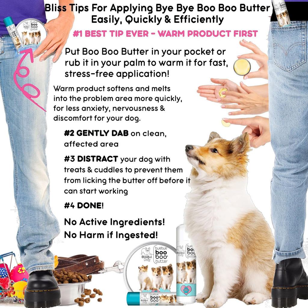 The Blissful Dog Booboo Butter - Bálsamo herbal para perros (tubo de 4.25 g / 0.15 oz)