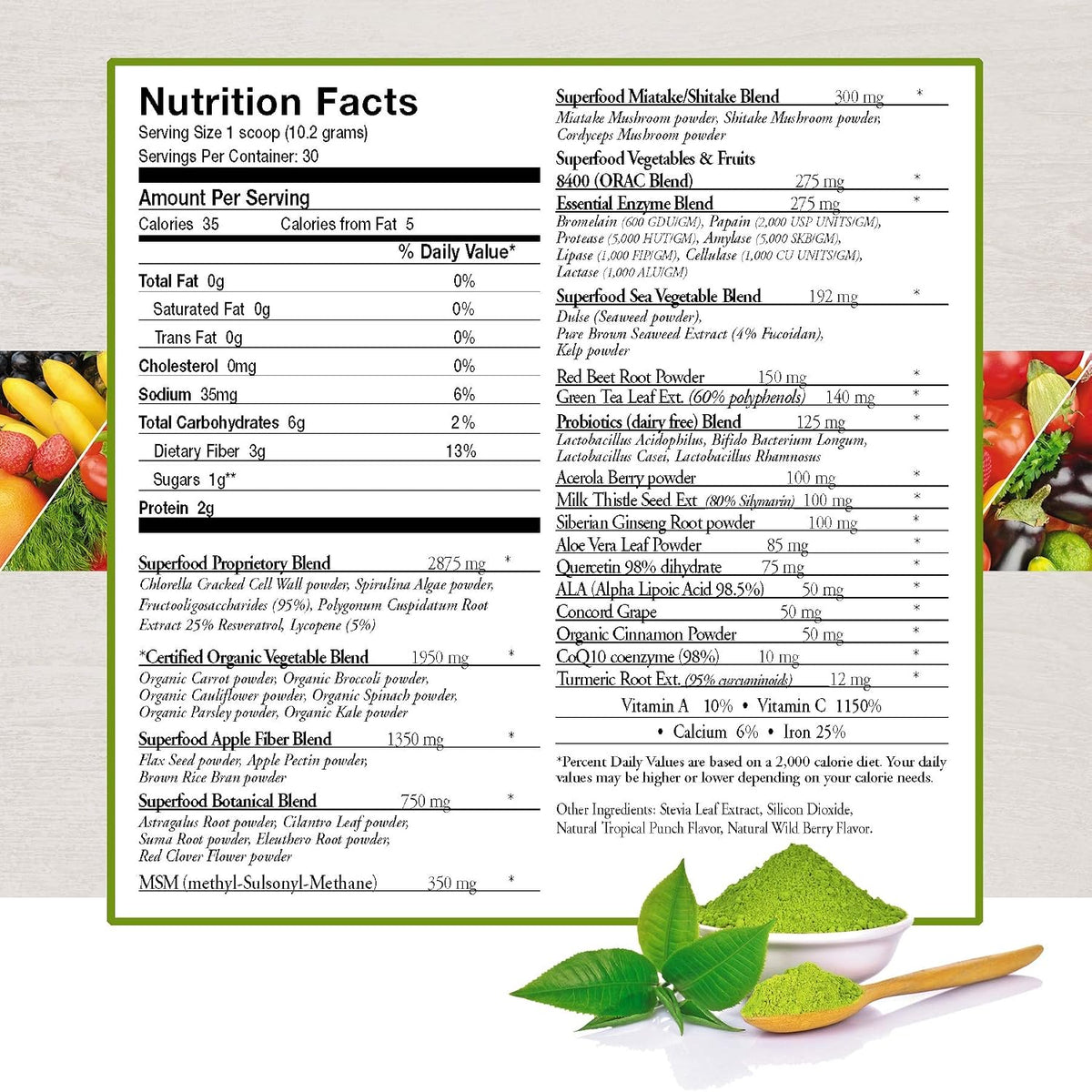 Vital First Daily Greens Superfood Powder - – Chlorella: otra microalga conocida por su contenido en clorofila y – Image 2