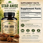 HERBALICIOUS Suplemento de Anís Estrellado Orgánico – 100 Cápsulas – 1000mg – Sin Rellenos ni Conservantes