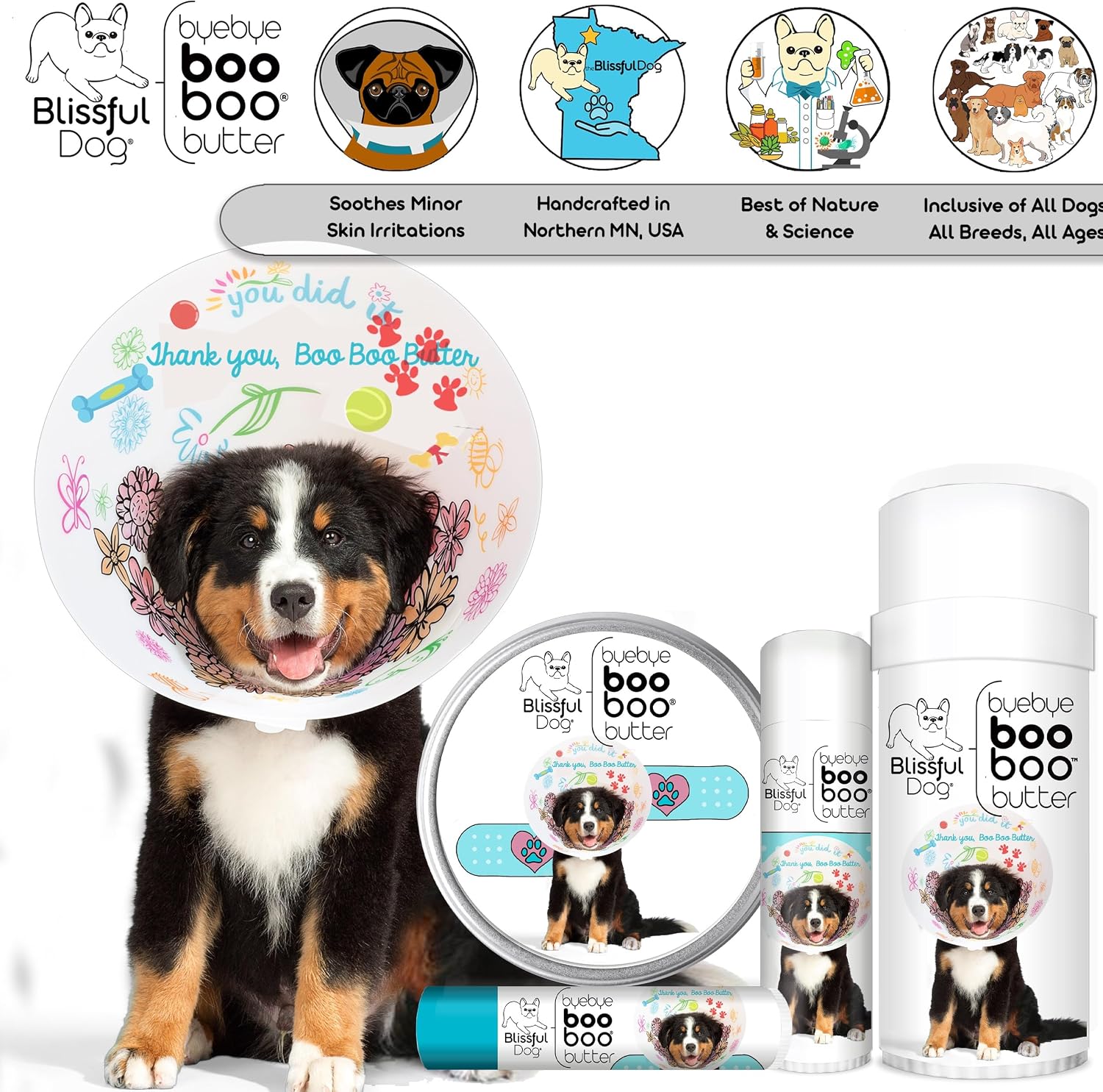 The Blissful Dog 8 oz LATA Mantequilla Booboo para Perro de Montaña Bernés