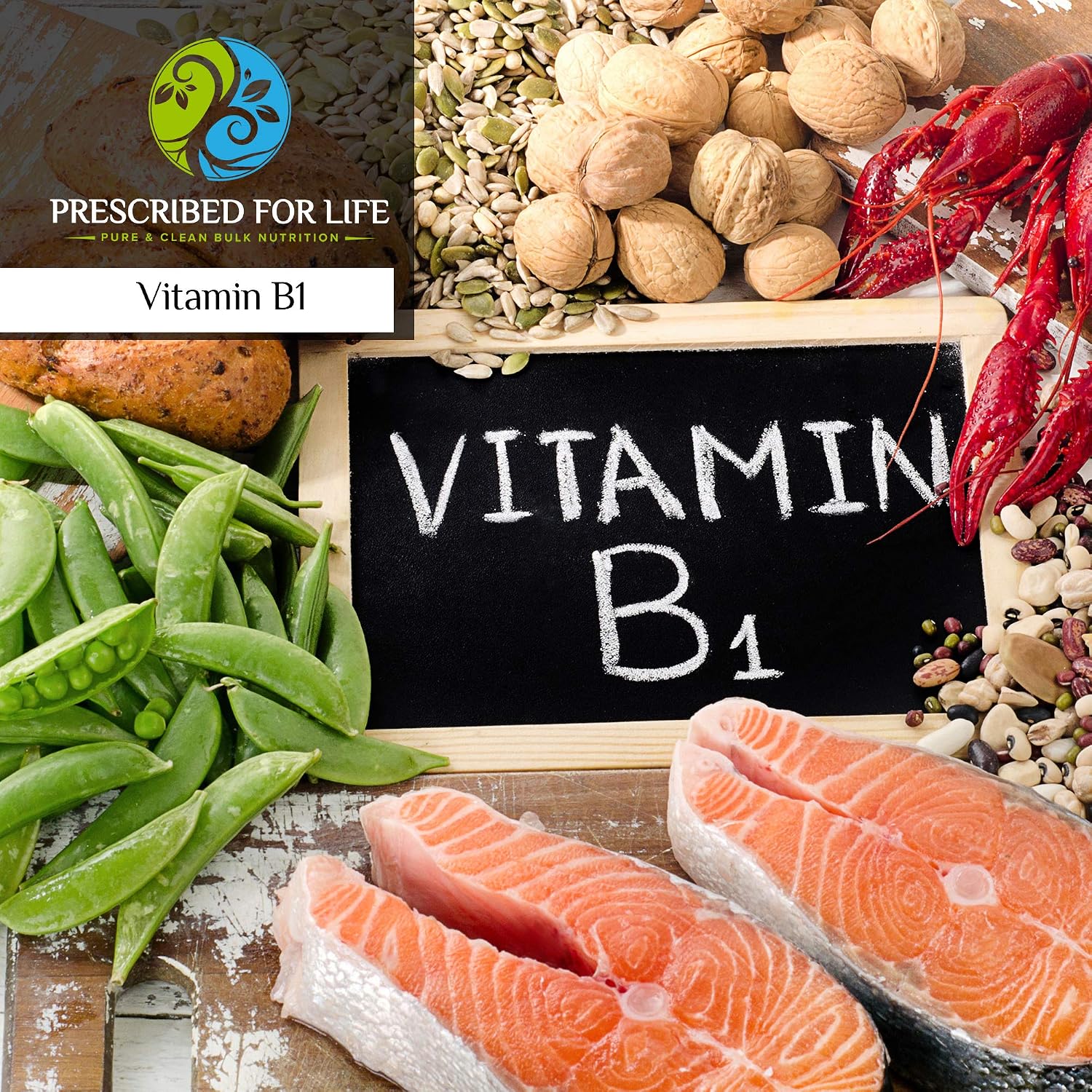 Prescribed For Life Vitamina B1 Mononitrato en Polvo, Suplemento de Tiamina B1 (2kg / 4.4lb)