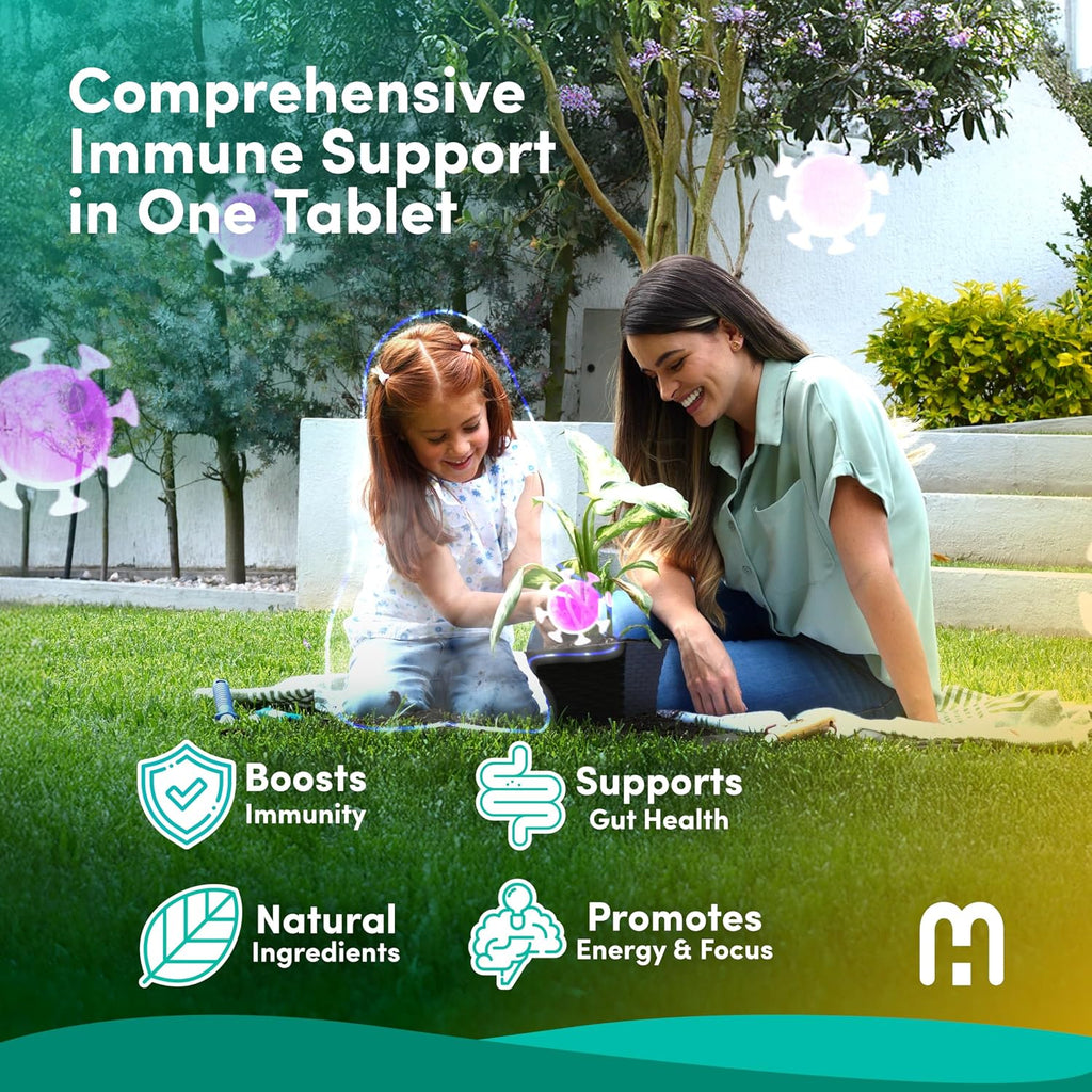 MOMMY HANA Suplemento Inmunitario Infantil con Vitamina D, Colostro y Prebiótico - 60 Comprimidos Masticables Sabor Chocolate