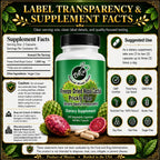 Natural Home Cures Cápsulas de Nopal Liofilizado, 500 mg, 120 Cápsulas Veganas (4 Envases)