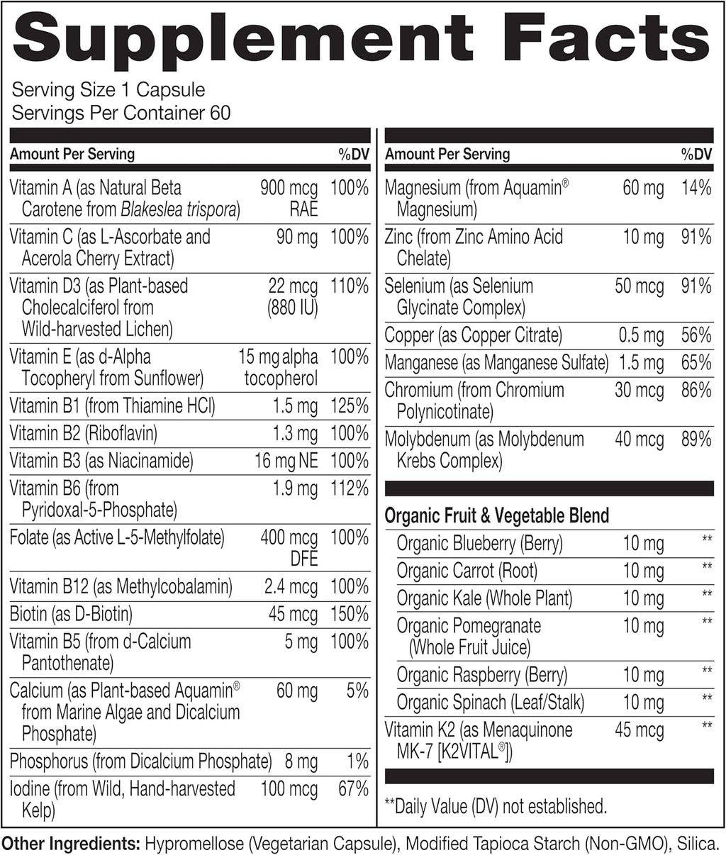 NATURELO One Daily Multivitamínico para Mujeres 50+ (Sin Hierro) - 60 Cápsulas