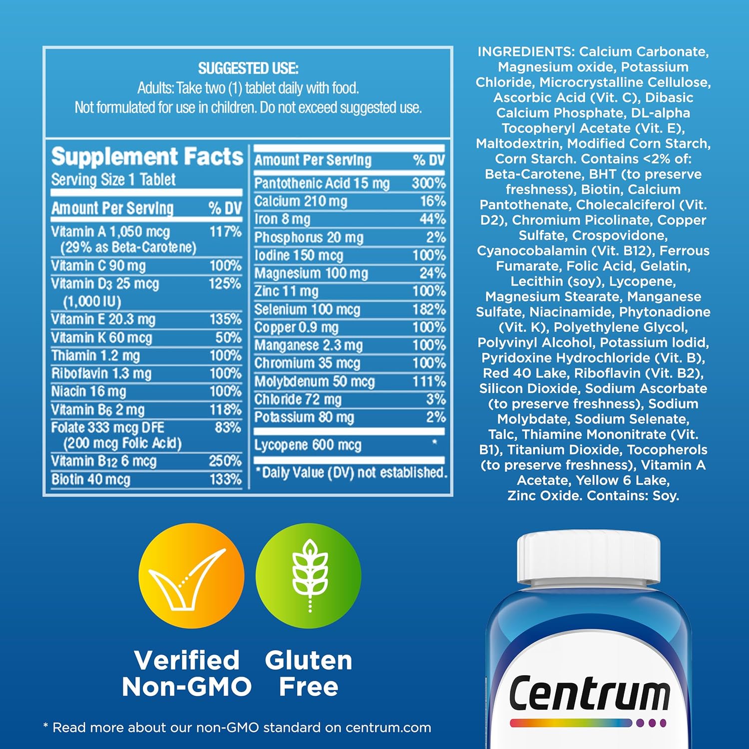 Centrum Multivitaminas para Hombres - 250 Comprimidos
