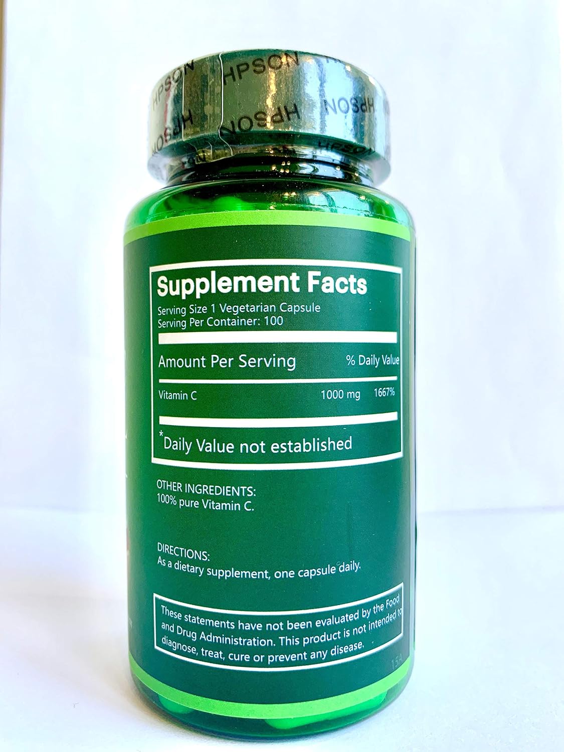 Na'trition Vitamina C 1000 mg Cápsulas Veganas - Sabor Cítrico (50-90 Días de Suministro)