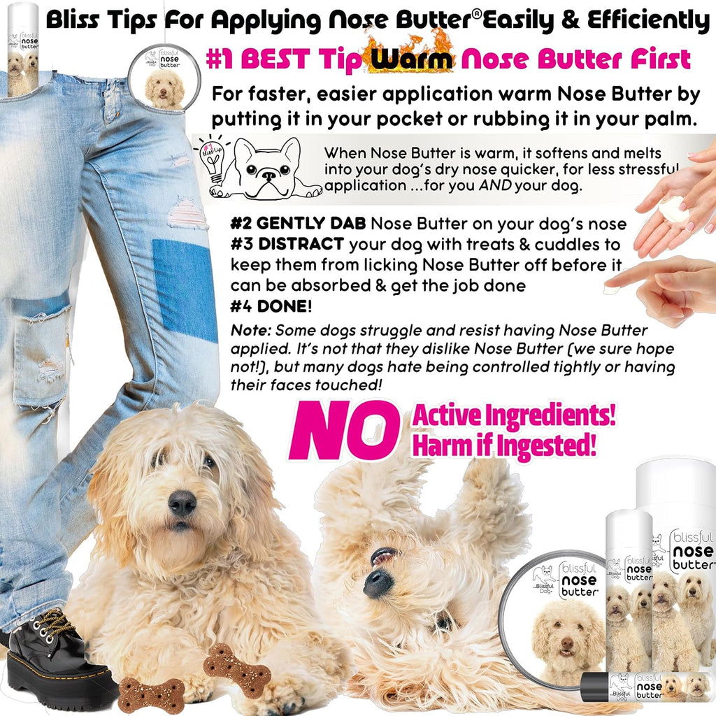 The Blissful Dog Bálsamo para la nariz Goldendoodle - Hidratante nasal versátil para perros, hecho a mano, sin aroma, 56 g (2 oz)
