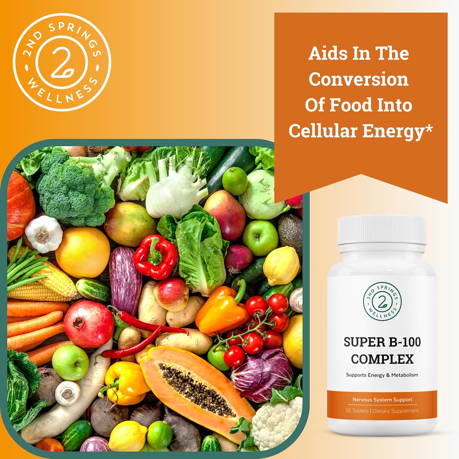 2nd Springs Super B-100 Complex - Complejo de Vitaminas B de Alta Potencia