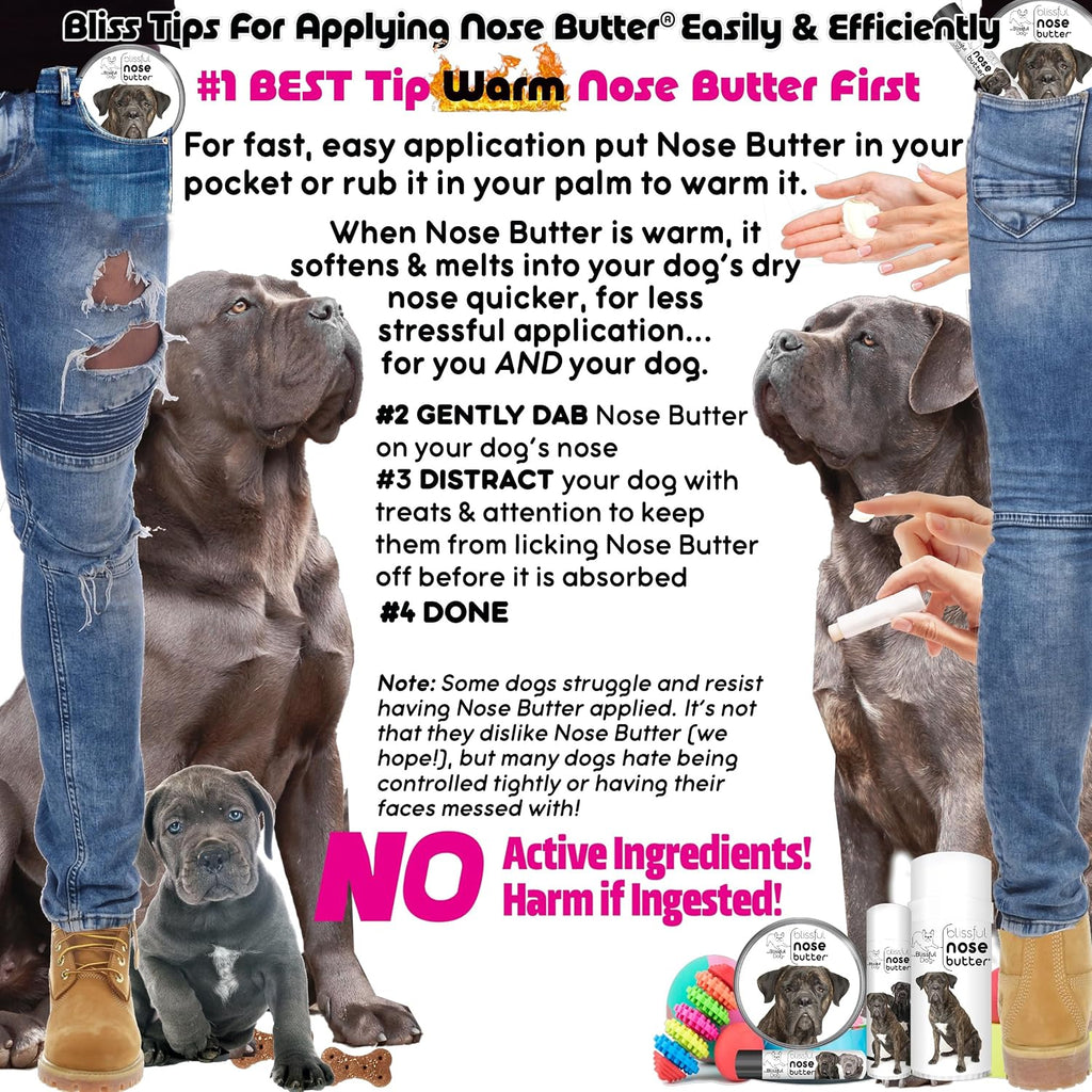 The Blissful Dog Cane Corso Nose Butter, Versatile Dog Nose Balm for Dry Nose, Handcrafted Nose Moisturizer, Easy-to-Apply Dog Essentials, Unscented, 2 oz.