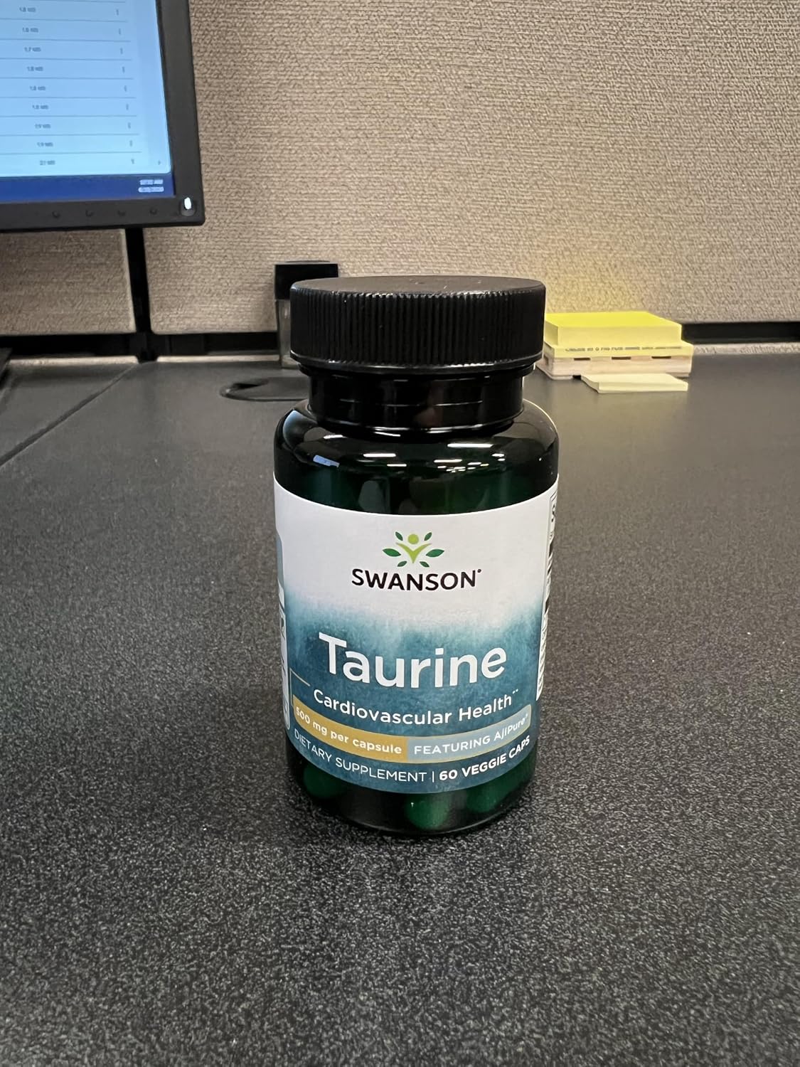 Swanson Aminoácido Ajipure Taurina Grado Farmacéutico 500 mg 60 Cápsulas Veganas