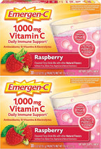 Emergen-C 1000 mg Vitamina C en Polvo, Sabor Frambuesa - 60 Sobres