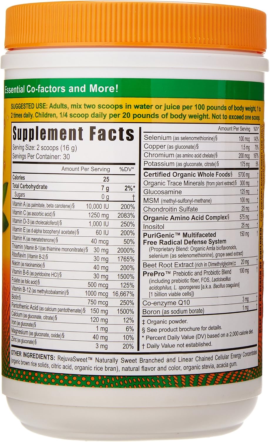Youngevity Beyond Tangy Tangerine 2.0 Complejo Multivitamínico y Mineral - Sabor Citrus Peach Fusion (3 Botes)