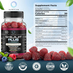 Shilajit Plus Gummies 5 en 1 - Adaptógeno y Nootrópico, 60 Gomitas Veganas