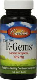 Carlson Labs Gamma E-Gems, Gamma Tocoferol, 465mg, 60 Cápsulas Blandas
