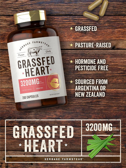 Carlyle Suplemento de Corazón de Vacuno Alimentado con Pasto, 3200mg, 200 Cápsulas – Image 3