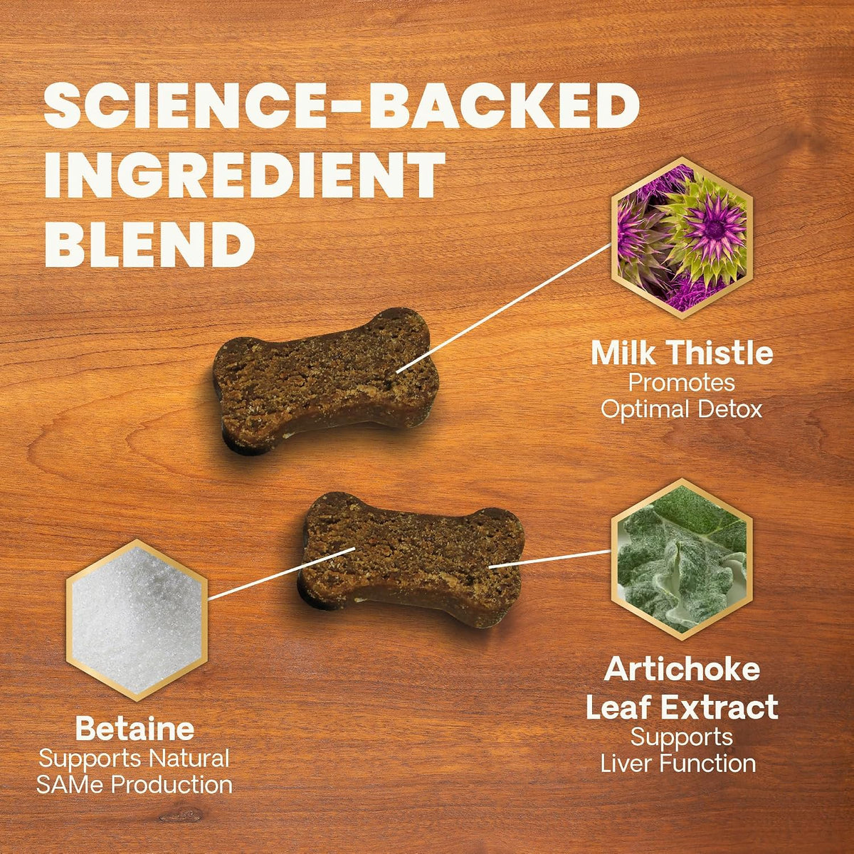 VetriScience Suplemento Hepático para Perros con Cardo Mariano, Alcachofa y Cúrcuma – 60 Masticables Sabor Pollo – Image 4