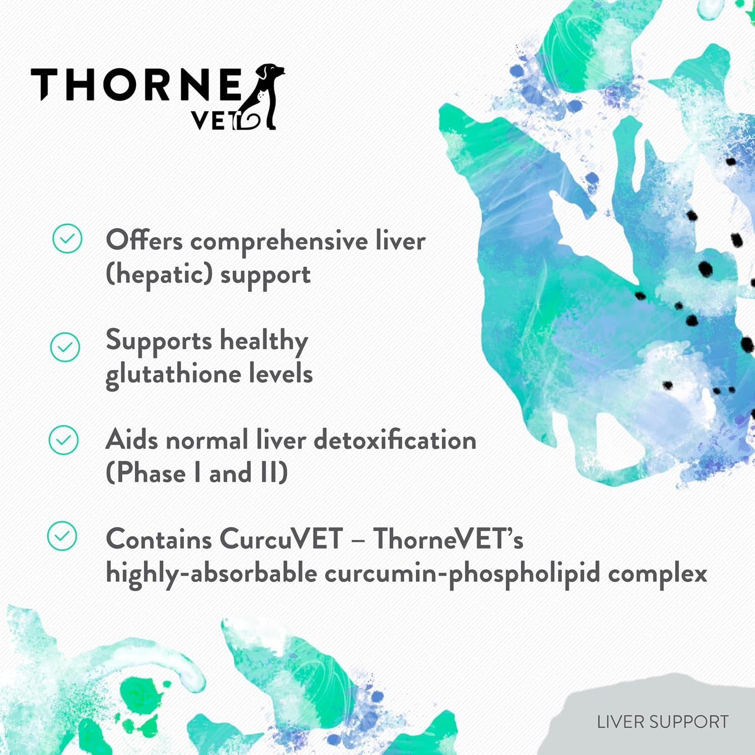 ThorneVET Liver Support Powder – Soporte Hepático para Pequeños Animales: Perros y Gatos, 90 Cucharadas