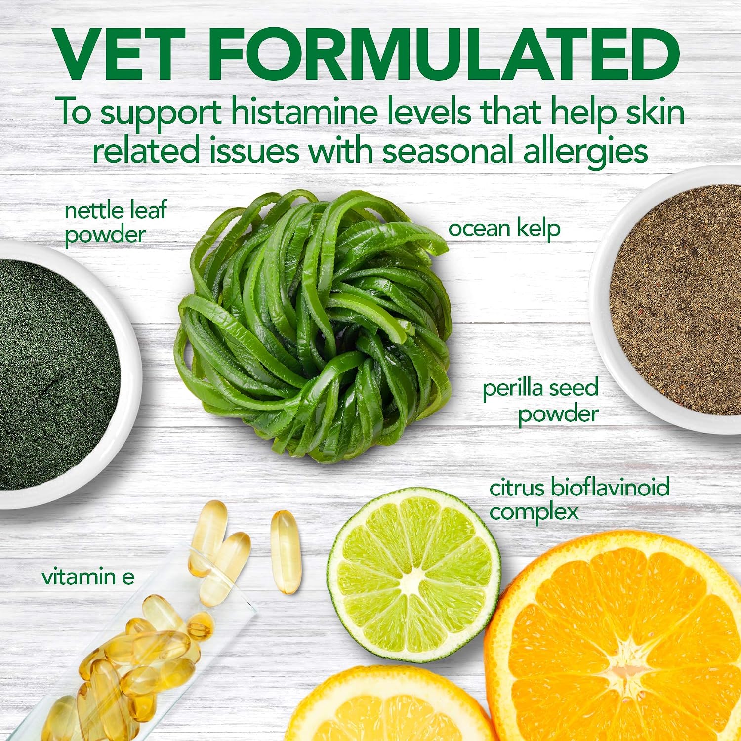 Vet's Best Suplemento Masticable para Alergias Estacionales en Perros - Alivia la Irritación Cutánea y Mantiene los Niveles de Histamina - 90 Días