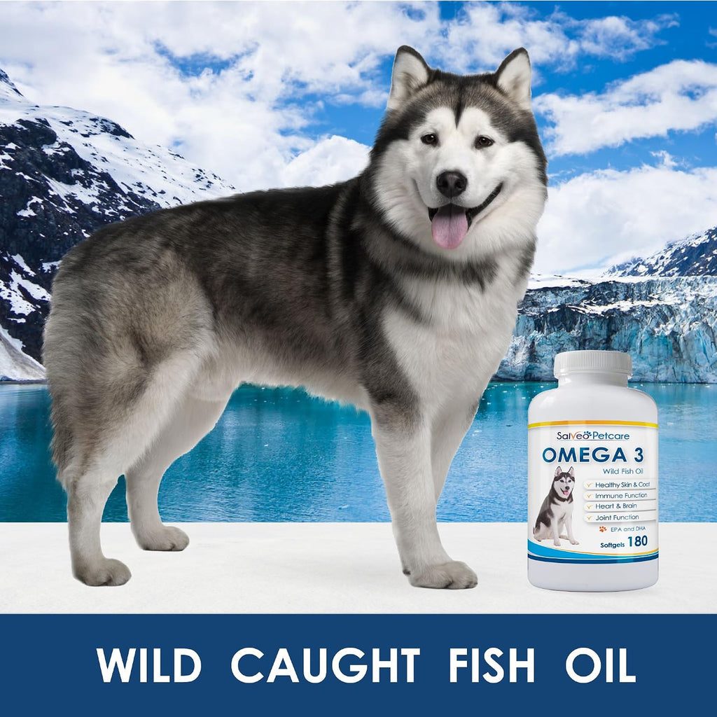 Omega 3 Aceite de Pescado para Perros - 180 Cápsulas - Salveo Petcare