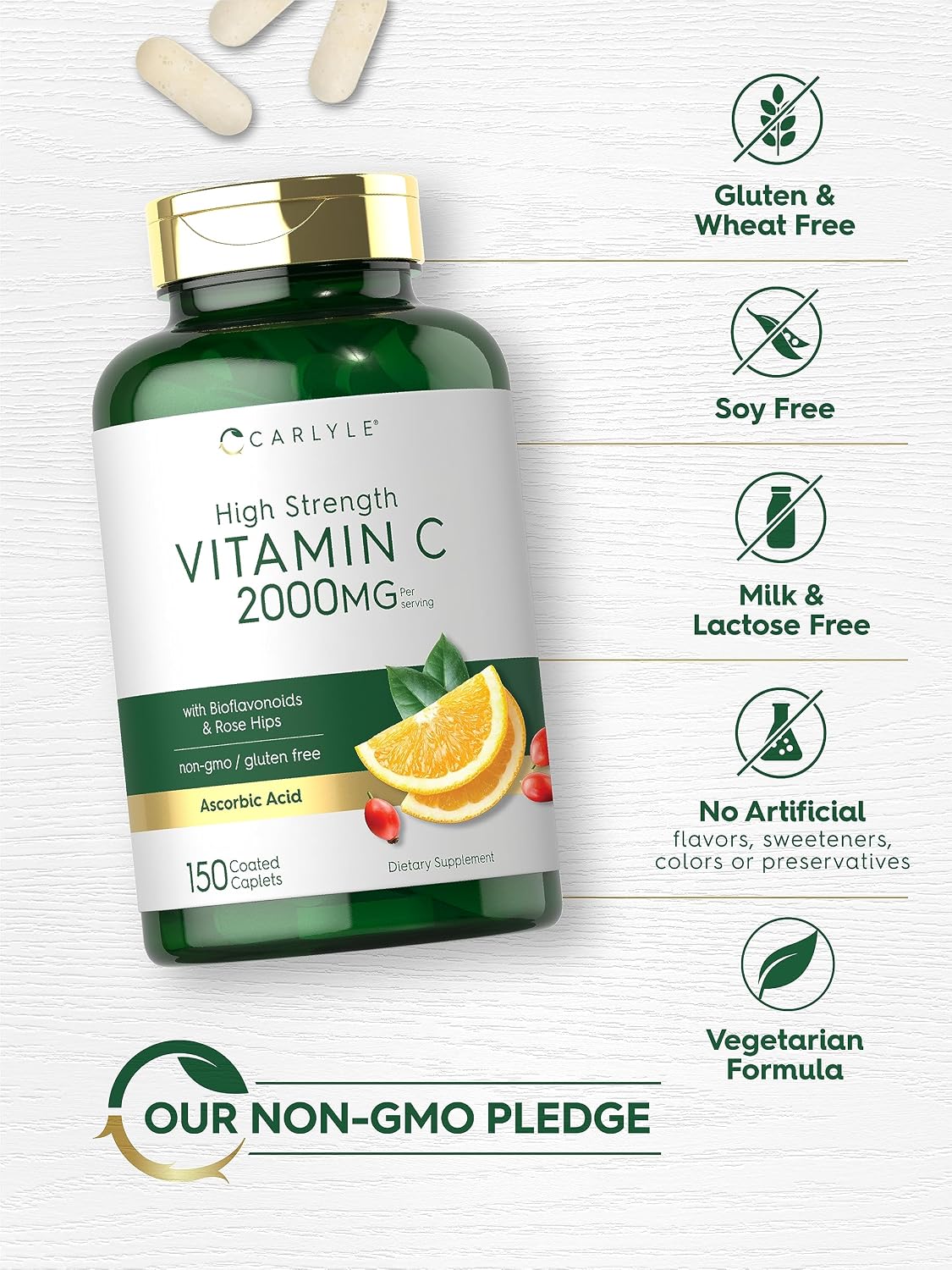 Carlyle Vitamina C 2000 mg con Rosa Mosqueta, 150 Comprimidos