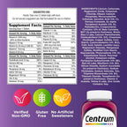 Centrum Multivitamínico para Mujeres con Hierro, Vitamina D3, Vitaminas B y Antioxidantes C y E, Sin Gluten, No Transgénicos - 120 Tabletas