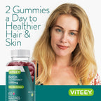 Viteey Biotina Gominolas – 5000 mcg – 120 Gominolas para Cabello, Piel y Uñas