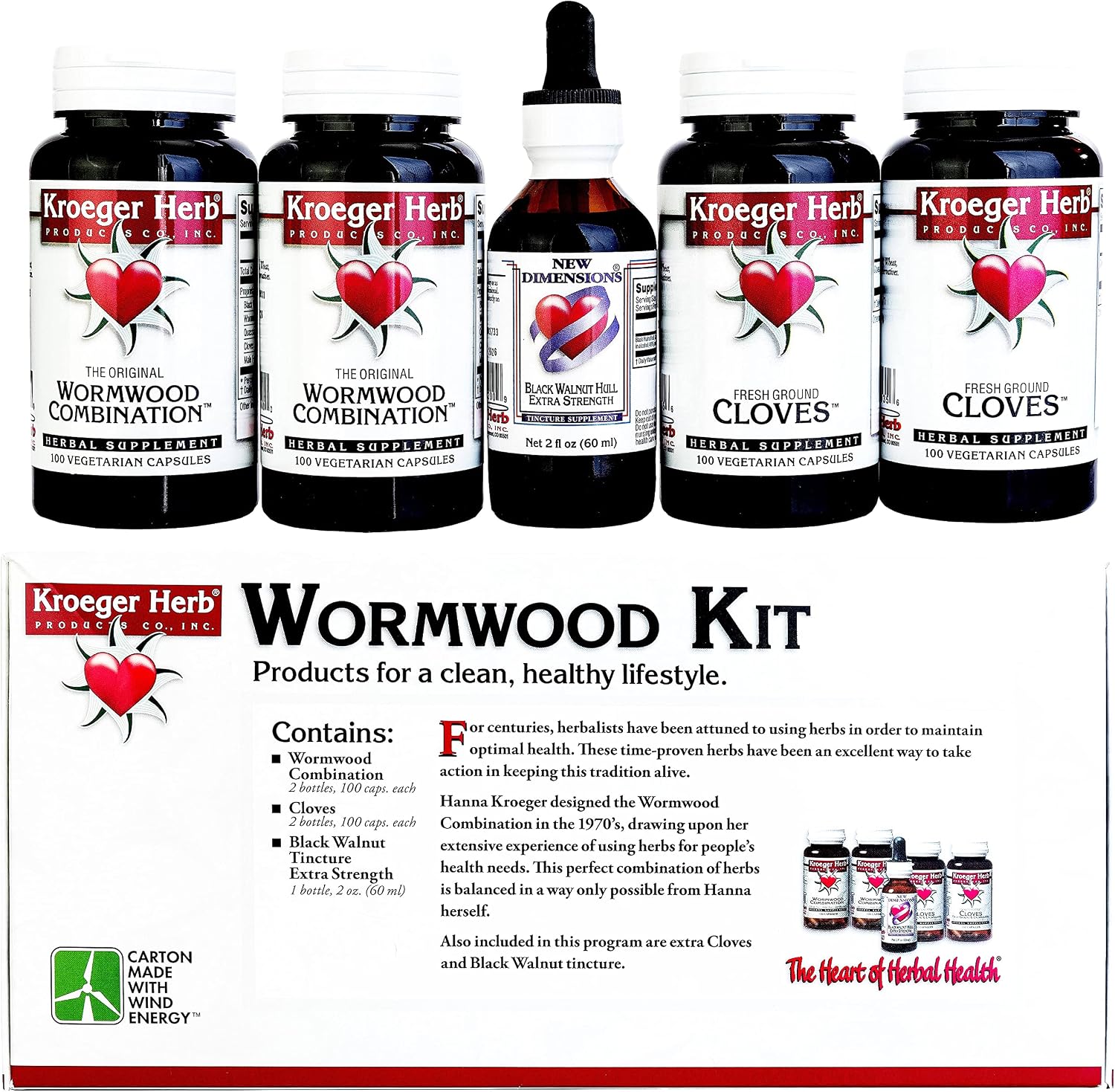 Wormwood Herbal Kit con Nuez Negra, Clavo y Quassia - Suplemento Depurativo