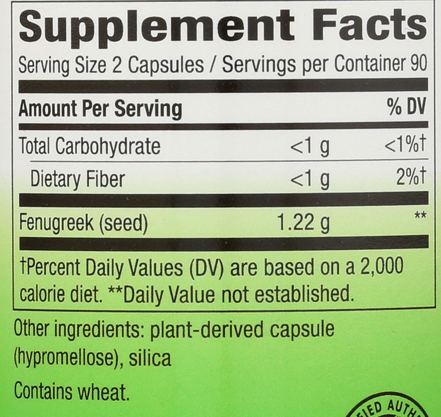Nature's Way Fenugreek Seed, 180 Cápsulas