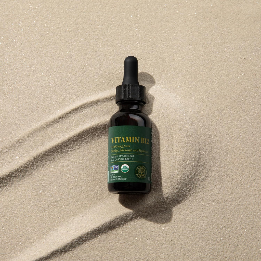 Vitamina B12 5000 mcg Sublingual Orgánica 3 en 1 - Global Healing Center (Paquete de 2)