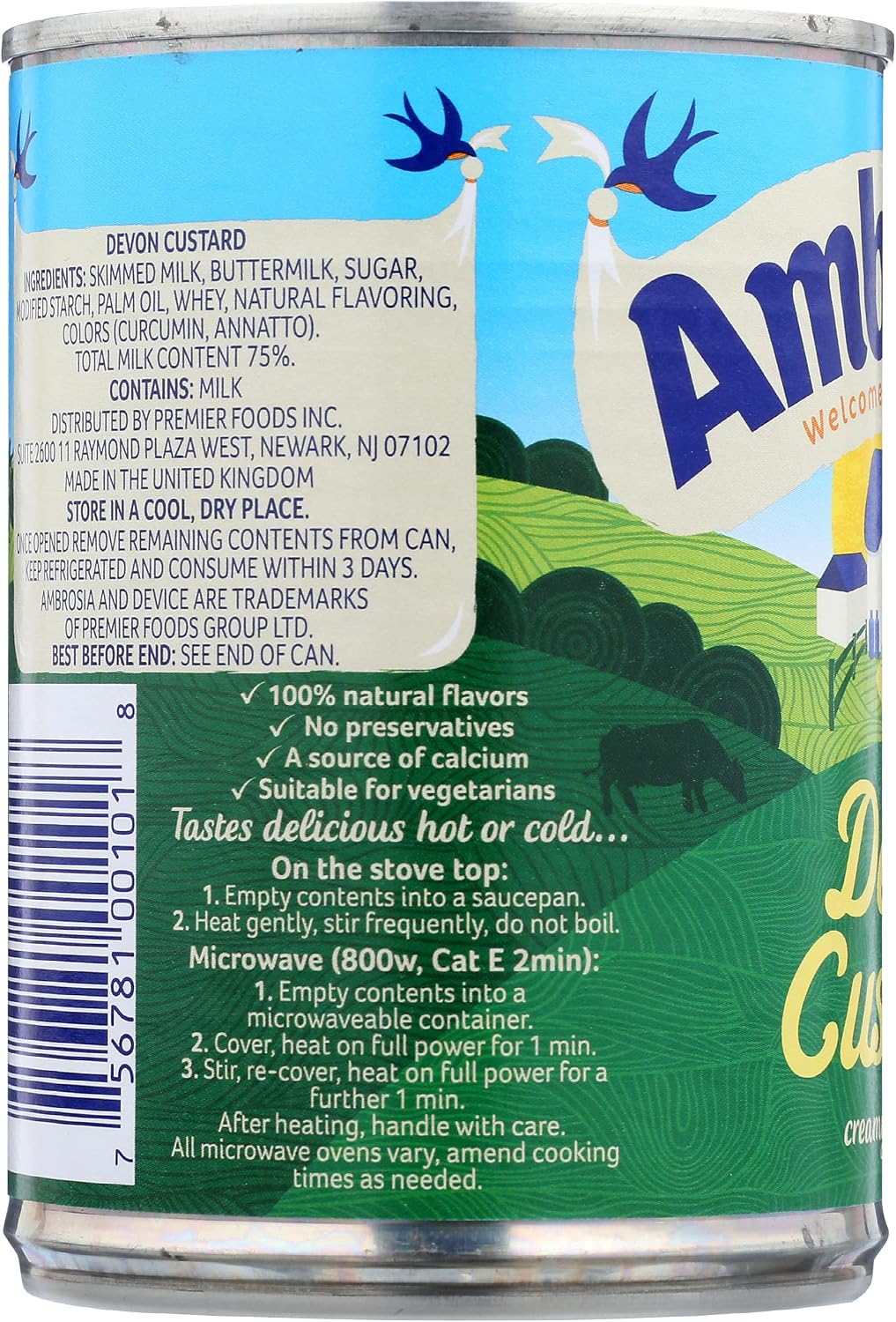 Ambrosia Custard Devon, lata de 14.1 onzas