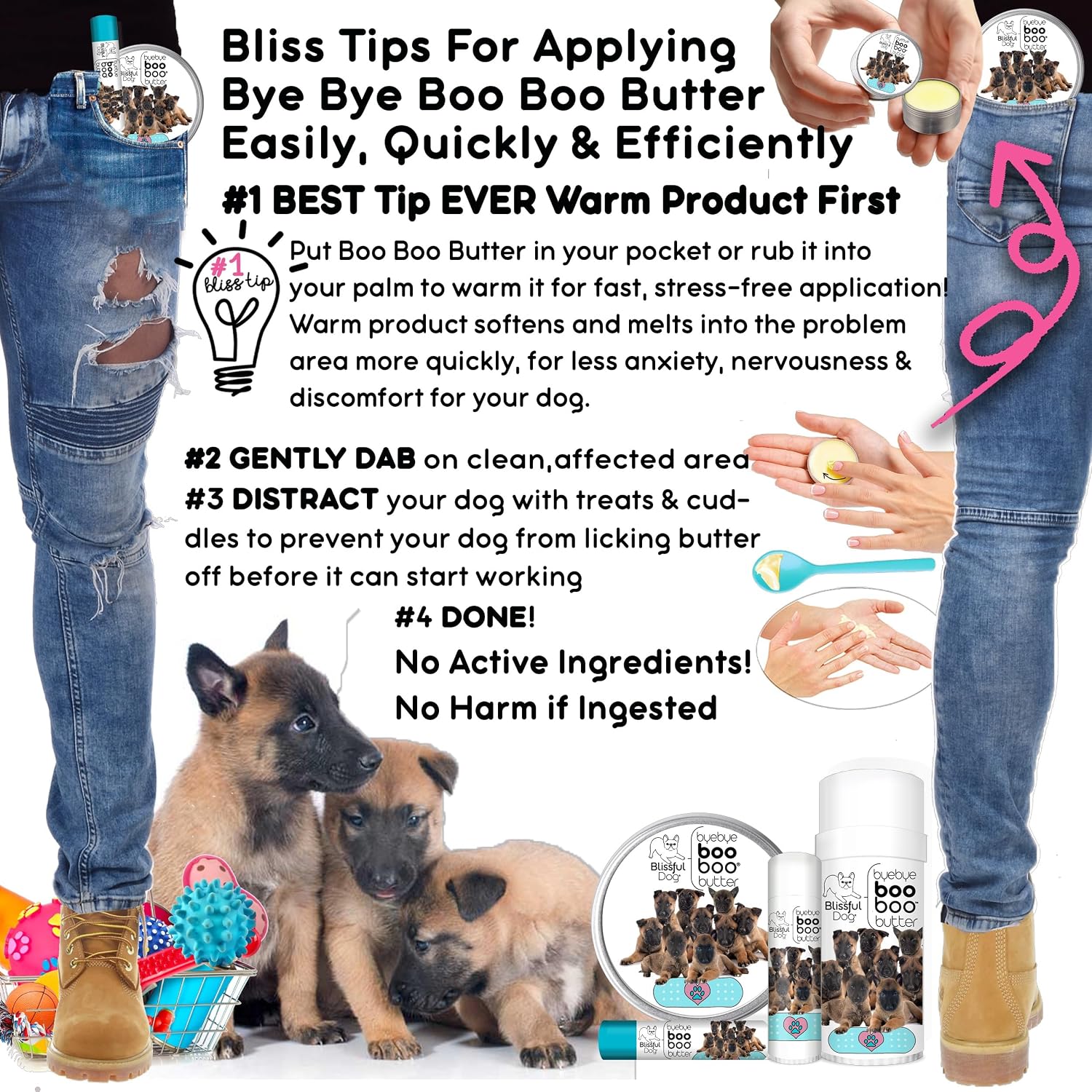 The Blissful Dog 4 oz TIN Belgian Malinois Booboo Butter