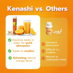 Kenashi Vitamina C Efervescente 1000mg con Magnesio, Zinc, Vitamina E y Potasio - Pack de 3