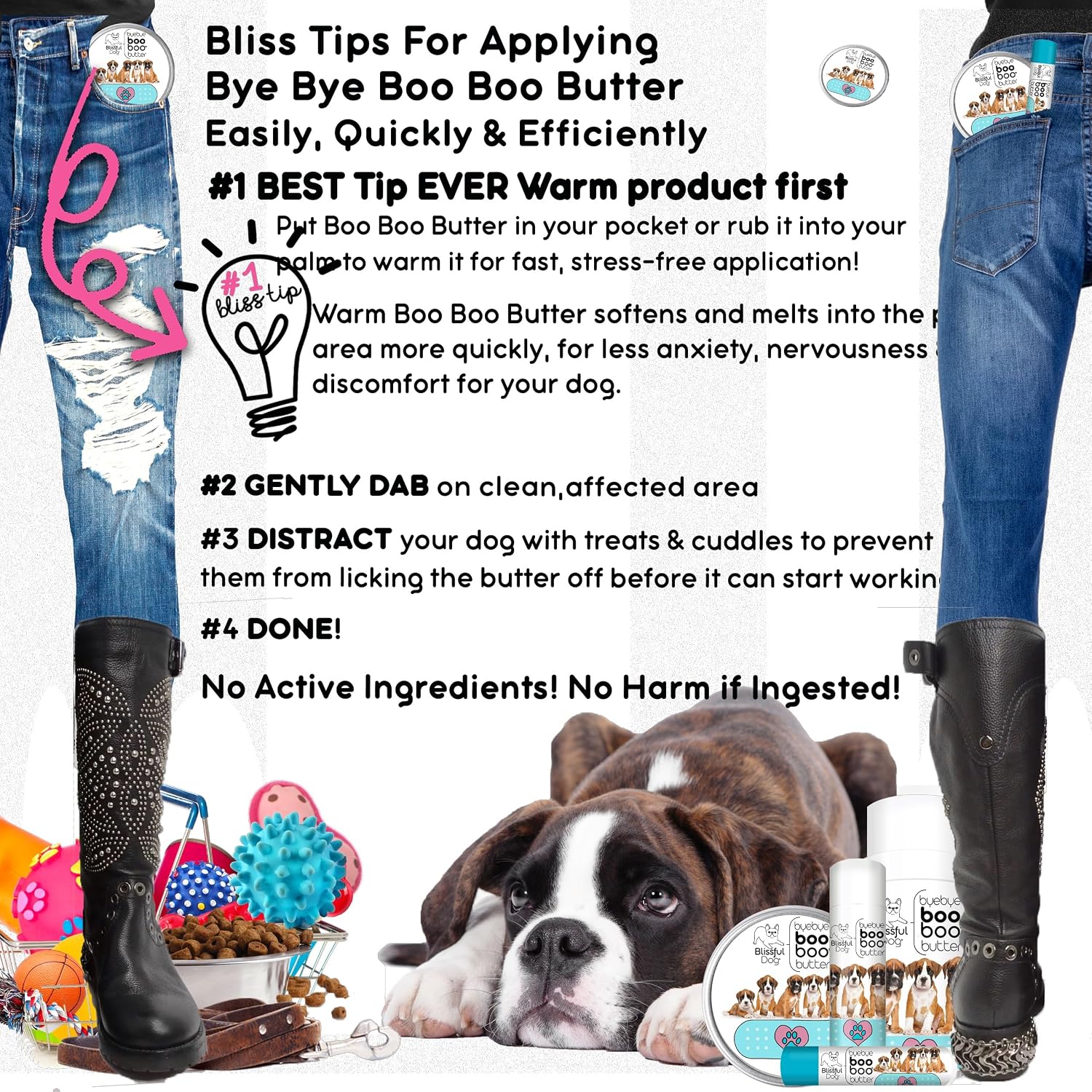 The Blissful Dog Tubo de .50 oz Mantequilla Booboo Boxer