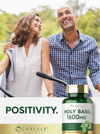 Carlyle Cápsulas de Albahaca Santa (Tulsi) | 200 Unidades | Extracto de Hoja de Tulsi | Suplemento Herbal | No-GMO, Sin Gluten