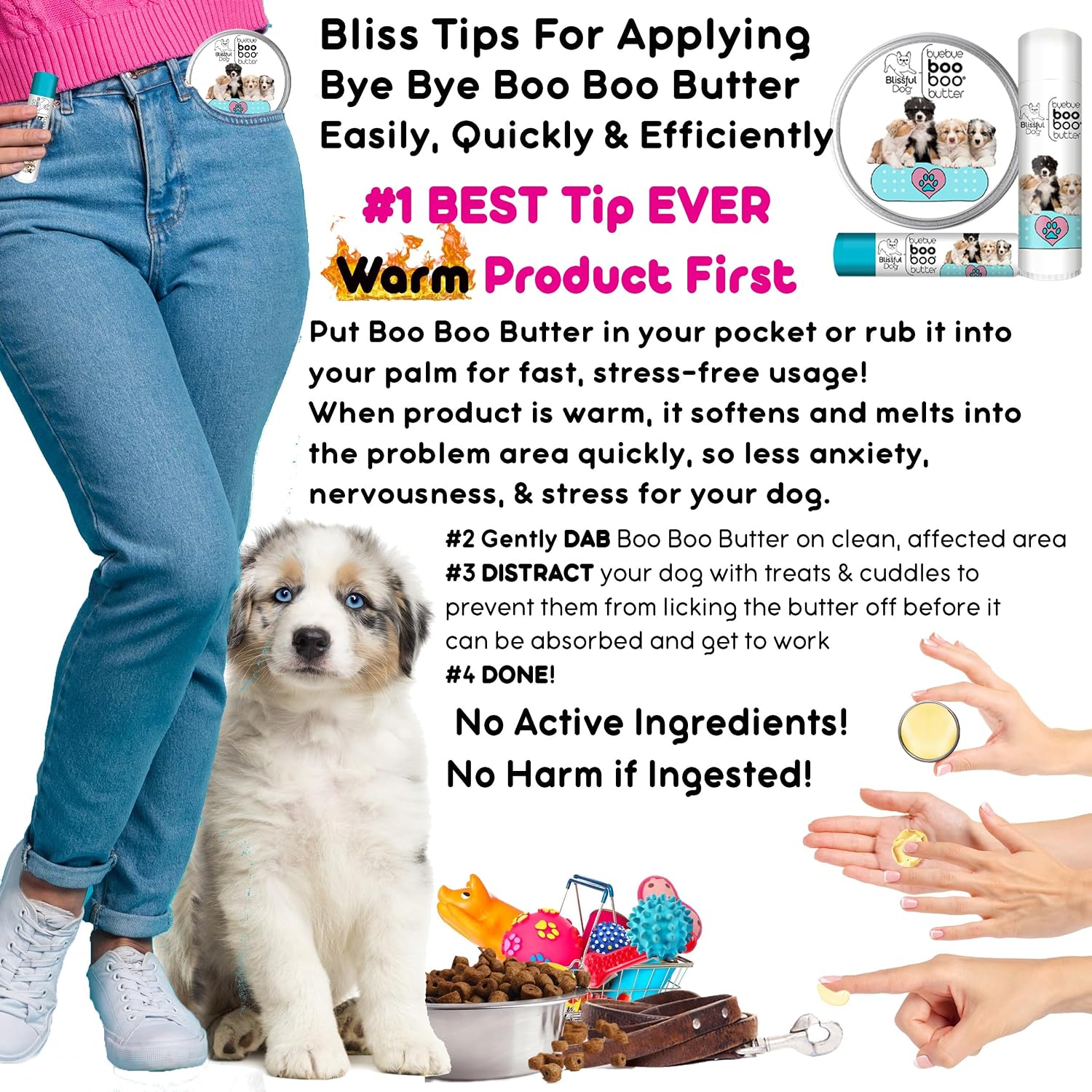 The Blissful Dog .15 oz Tube Australian Shepherd Booboo Butter