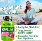 NATURELO Whole Food Multivitamin for Women - 120 Vegan Capsules with Vitamins, Minerals, and Organic Extracts