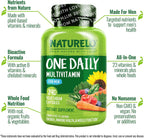 NATURELO Multivitamínico Diario para Hombres con Vitaminas, Minerales y Alimentos Integrales Orgánicos - 240 Cápsulas Vegetarianas
