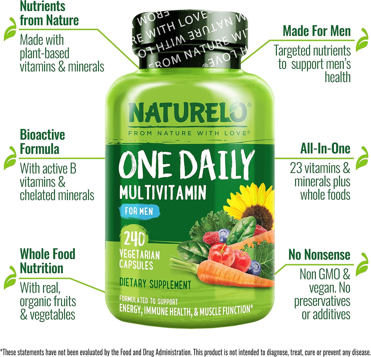 NATURELO Multivitamínico Diario para Hombres – Bienestar cognitivo: La vitamina B12 contribuye al funcionamiento – Image 4