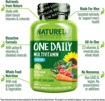 NATURELO Multivitamínico Diario para Hombres – Bienestar cognitivo: La vitamina B12 contribuye al funcionamiento – Image 4