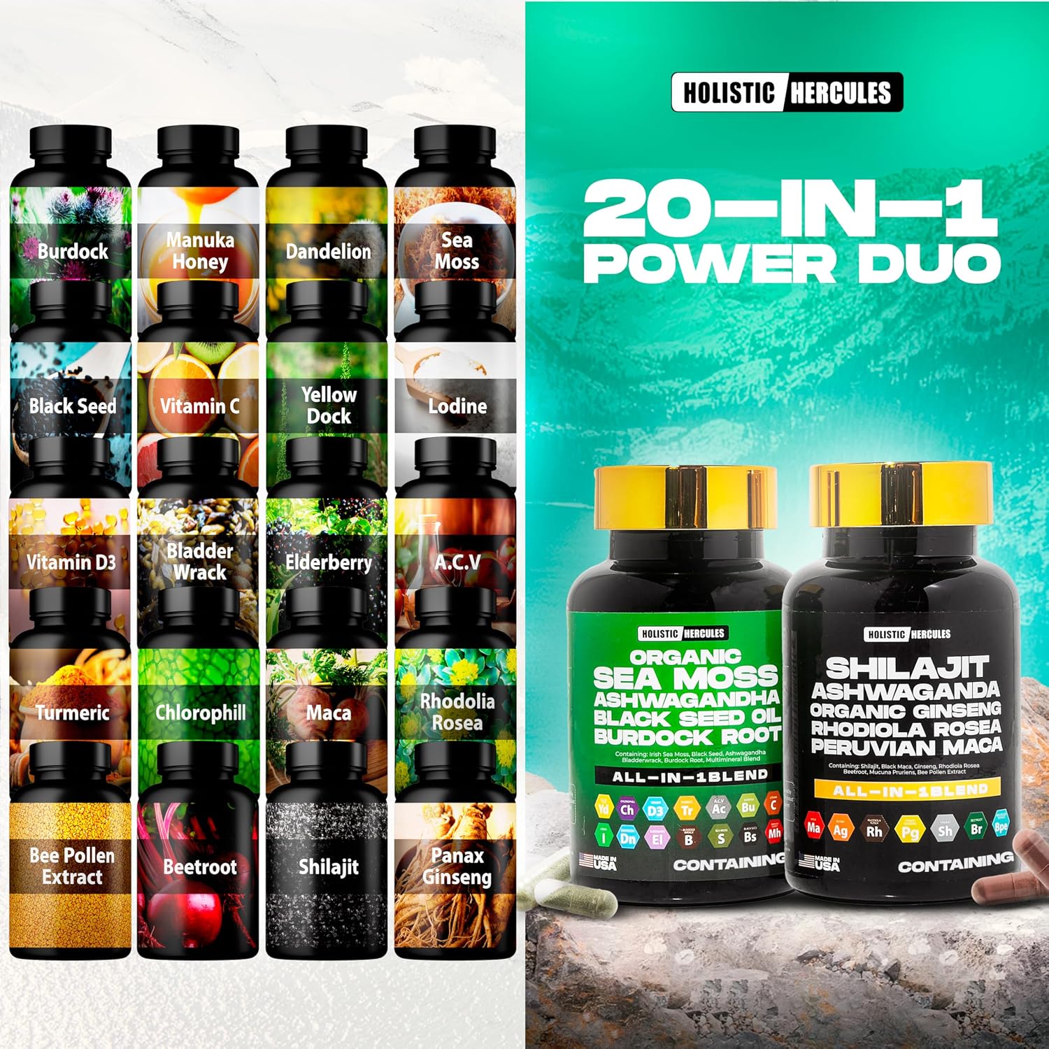 Hercules Elixer™ Bundle: Potenciador de Rendimiento 20-en-1