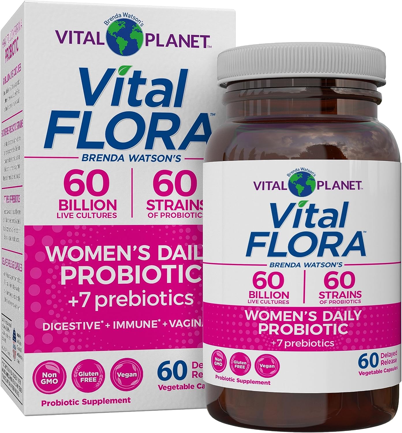 Vital Planet Vital Flora Probiótico Diario Mujeres 60B UFC 60 Cepas 60 Cápsulas