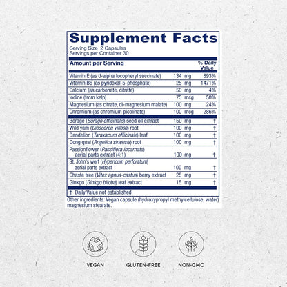 Vitanica Women's Phase I - Apoyo Premenstrual - Vegano - 60 Cápsulas – Image 2