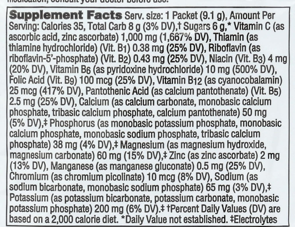 Alacer Emergen-C Frambuesa - Sobre de Vitamina C Efervescente, 0.32 oz