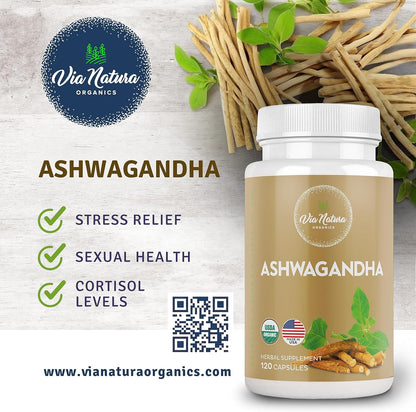 Cápsulas de Ashwagandha 1000 mg | Suplemento Herbal Orgánico | 120 Cápsulas – Image 3