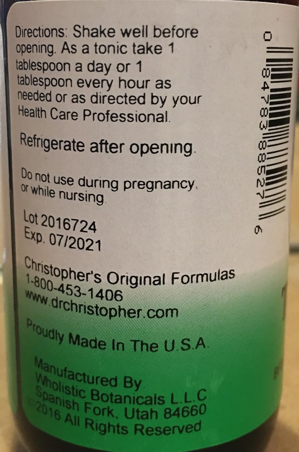 Christopher's Original Formulas Jarabe Completo de Tejido y Hueso – Fórmula Herbal Tradicional, 118 ml
