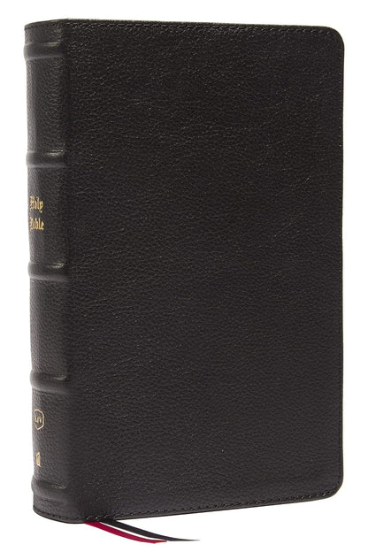 Biblia KJV Letra Grande - Una Columna - Cuero Genuino Negro - Tamaño Personal - Letra Roja - Índice con Pestañas - 43,000 – Image 1
