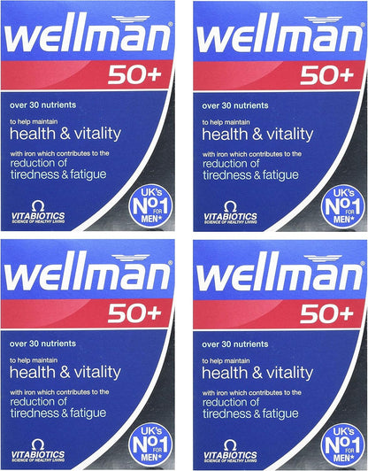 Wellman 4 X 50+ 30 Tablets – Vitalidad y energía: las vitaminas del grupo B intervienen en el metabolismo – Image 1